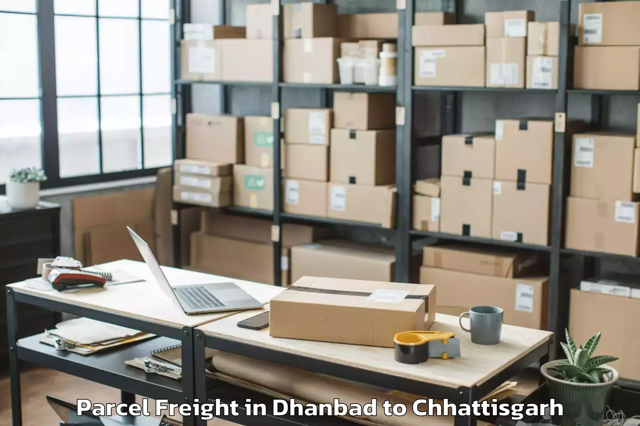 Expert Dhanbad to Akaltara Parcel Freight